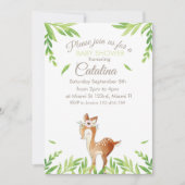 Deer Theme Baby Shower Invitation Kaart (Voorkant)