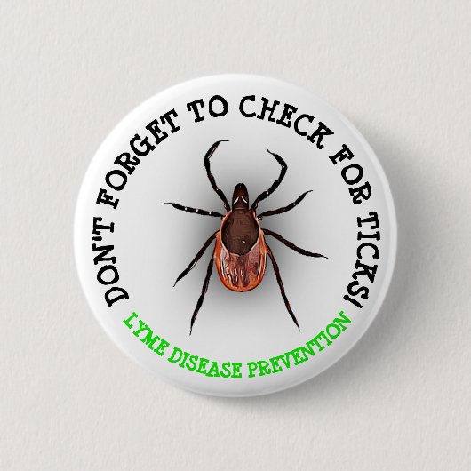 Deer Tick Lyme Disease Awareness Button (Voorkant)