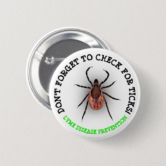 Deer Tick Lyme Disease Awareness Button (Voorkant /achterkant)