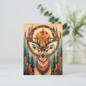 Deer Totem – Graceful Art Deco Spirit Briefkaart (Staand voorkant)