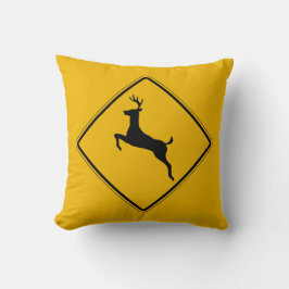 Deer Traffic, het Teken van de Waarschuwing van he Kussen