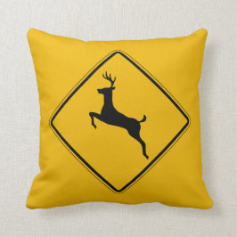 Deer Traffic, het Teken van de Waarschuwing van he Kussen