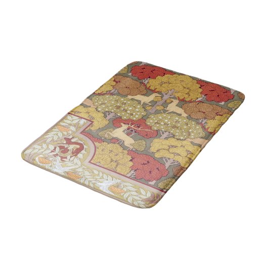 Deer &Tree Squirrel Bird Rowan Berries Art Nouveau Badmat (Gekanteld)