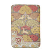Deer &Tree Squirrel Bird Rowan Berries Art Nouveau Badmat (Voorkant Verticaal)