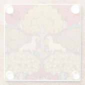 Deer &Tree Squirrel Bird Rowan Berries Art Nouveau Glazen Onderzetter (Achterkant)