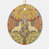 Deer &Tree Squirrel Bird Rowan Berries Art Nouveau Keramisch Ornament (Links)