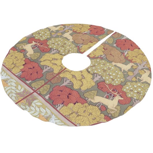 Deer &Tree Squirrel Bird Rowan Berries Art Nouveau Kerstboom Rok (Gekanteld)