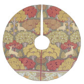 Deer &Tree Squirrel Bird Rowan Berries Art Nouveau Kerstboom Rok (Voorkant)