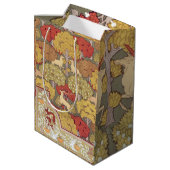 Deer &Tree Squirrel Bird Rowan Berries Art Nouveau Medium Cadeauzakje (Achterkant Gekanteld)