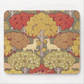 Deer &Tree Squirrel Bird Rowan Berries Art Nouveau Muismat (Voorkant)