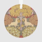 Deer &Tree Squirrel Bird Rowan Berries Art Nouveau Ornament (achterkant)
