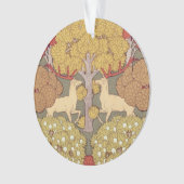Deer &Tree Squirrel Bird Rowan Berries Art Nouveau Ornament (voorkant)