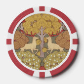 Deer &Tree Squirrel Bird Rowan Berries Art Nouveau Poker Chips (Voorkant)