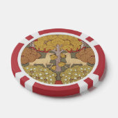 Deer &Tree Squirrel Bird Rowan Berries Art Nouveau Poker Chips (Enkel)
