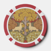 Deer &Tree Squirrel Bird Rowan Berries Art Nouveau Poker Chips (Achterkant)