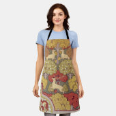 Deer &Tree Squirrel Bird Rowan Berries Art Nouveau Schort (Gedragen)