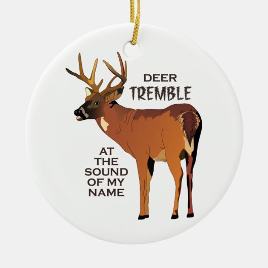 Deer Tremble Keramisch Ornament (Voorkant)
