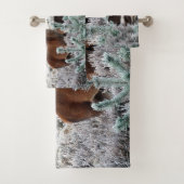 Deer Trio Bathroom Towel Set Bad Handdoek (Insitu)