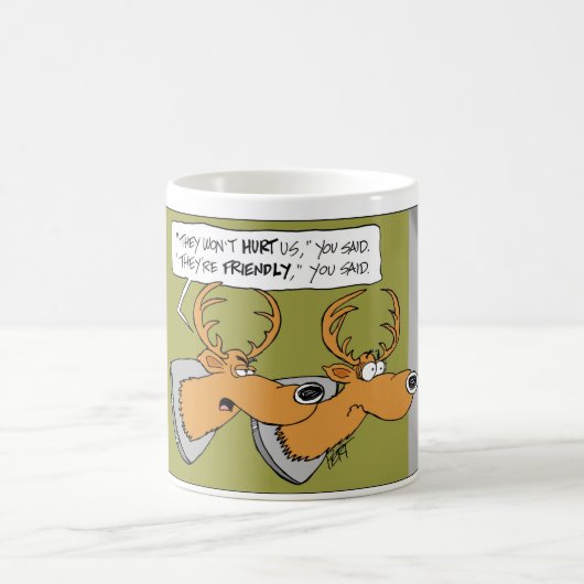 Deer Trophy "Je zei" Cartoon Mok (Center)