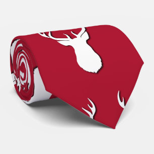 Deer Trophy Pattern Festive Stropdas