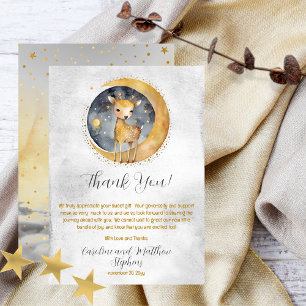 Deer Twinkle Twinkle Little Star Baby shower Bedankkaart