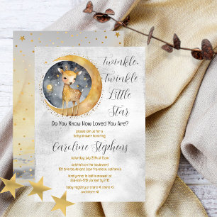 Deer Twinkle Twinkle Little Star Baby shower Kaart