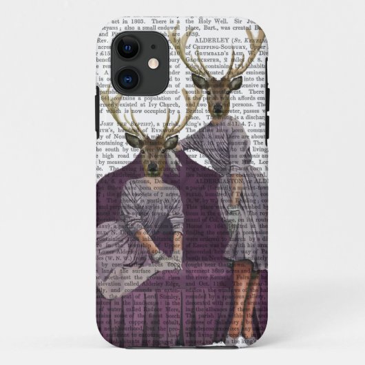 Deer Twins in Paars Case-Mate iPhone Case (Achterkant)