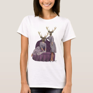 Deer Twins in Paars T-shirt
