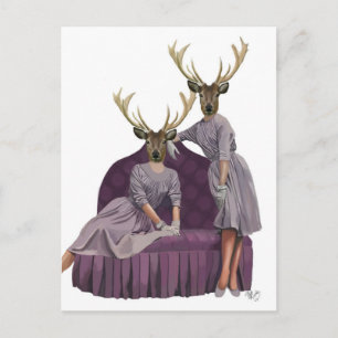 Deer Twins in Paarse jurken.jpg Briefkaart