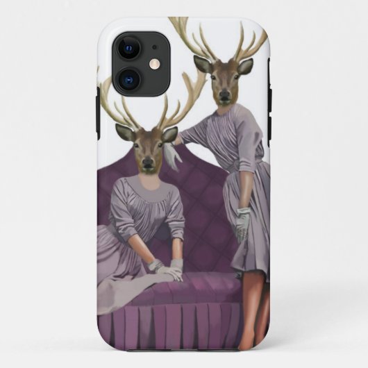 Deer Twins in Paarse jurken.jpg Case-Mate iPhone Case (Achterkant)