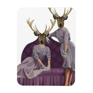 Deer Twins in Paarse jurken.jpg Magneet