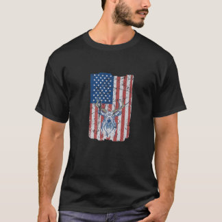 Deer USA Flag | Het jagen van Lover Funny Deer Hun T-shirt