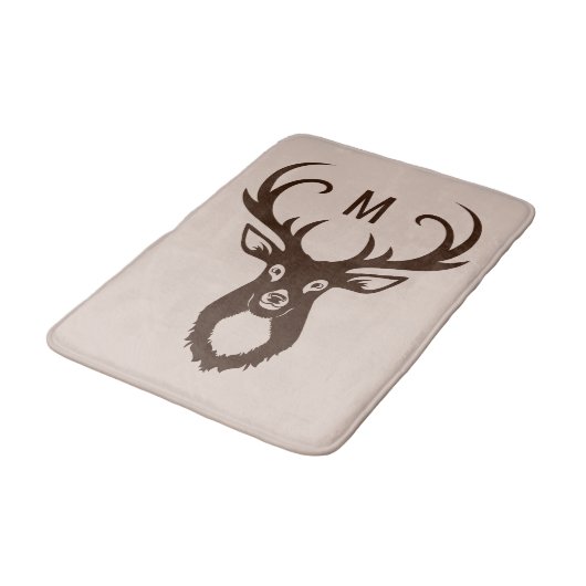 Deer uw Monogram badmatten (Gekanteld)