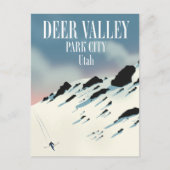 Deer Valley, park city, Utah, ski-poster Briefkaart (Voorkant)