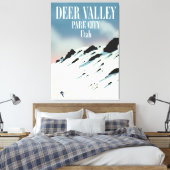 Deer Valley, park city, Utah, ski-poster Canvas Afdruk (Insitu (Slaapkamer))