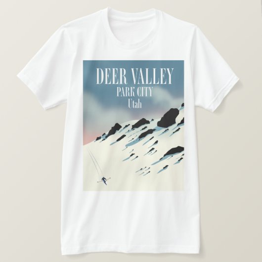 Deer Valley, park city, Utah, ski-poster T-shirt (Design voorkant)