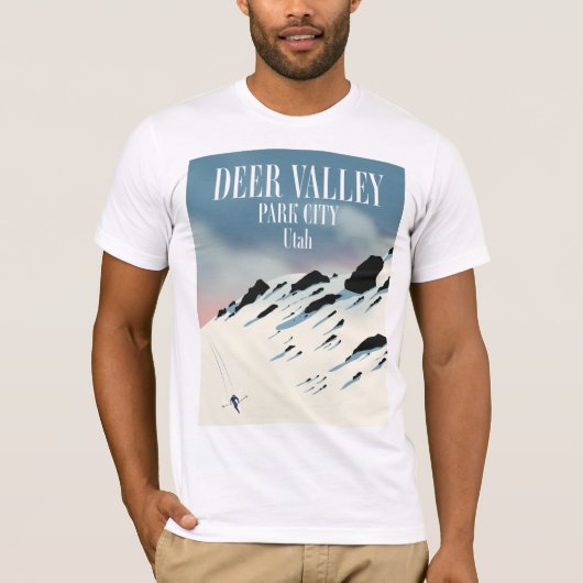 Deer Valley, park city, Utah, ski-poster T-shirt (Voorkant)