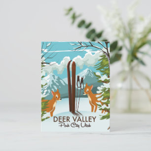 Deer Valley Park City Utah ski Reisposter Briefkaart