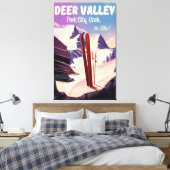 Deer Valley, Park City, Utah, Ski reisposter. Canvas Afdruk (Insitu (Slaapkamer))