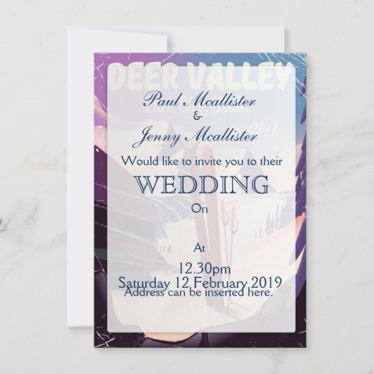 Deer Valley, Park City, Utah, Ski reisposter. Kaart (Voorkant)