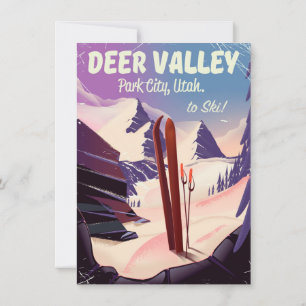 Deer Valley, Park City, Utah, Ski reisposter. Kaart