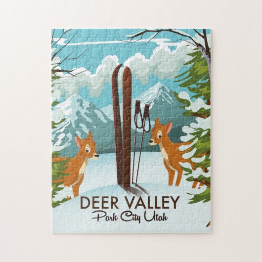 Deer Valley Park City Utah ski Reisposter Legpuzzel (Verticaal)