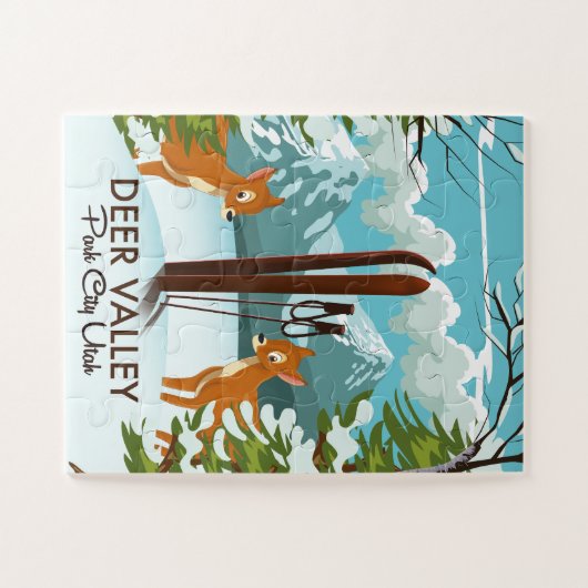 Deer Valley Park City Utah ski Reisposter Legpuzzel (Horizontaal)