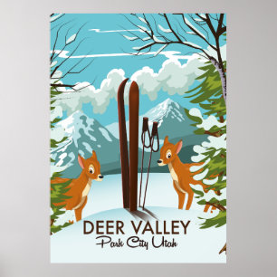 Deer Valley Park City Utah ski Reisposter Poster