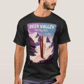 Deer Valley, Park City, Utah, Ski reisposter. T-shirt (Voorkant)