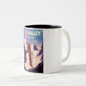 Deer Valley, Park City, Utah, Ski reisposter. Tweekleurige Koffiemok (Voorkant rechts)