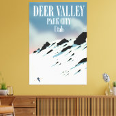 Deer Valley, park city, Utah, skiposter Canvas Afdruk (Insitu (Woonkamer))