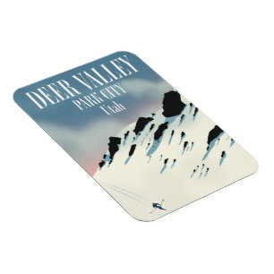 Deer Valley, park city, Utah, skiposter Magneet