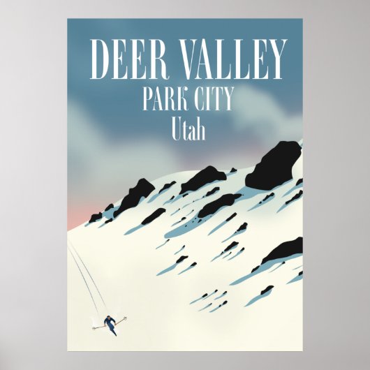 Deer Valley, park city, Utah, skiposter Poster (Voorkant)