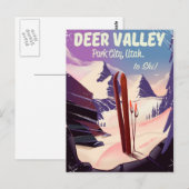 Deer Valley, Park City, Utah, skireisposter. Briefkaart (Voorkant / Achterkant)